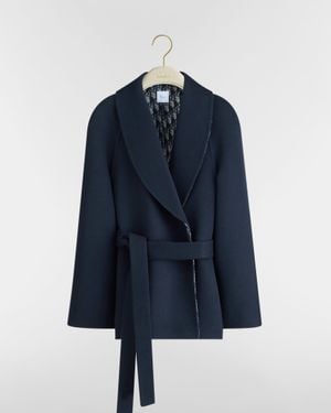 Dior Belted Short Coat - Blue