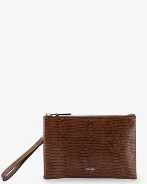 Tom Ford Leather Clutch - Brown
