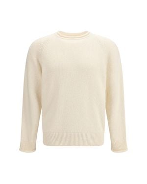 Umit Benan Crewneck Jumper Ralph Cotton - White