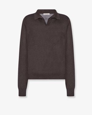 The Row Pauli Wool And Silk Blend Jumper - Brown