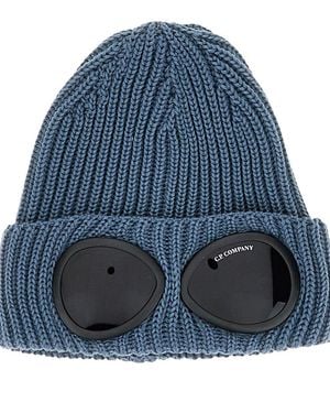 C.P. Company Wool Beanie Hat With Lenses - Blue