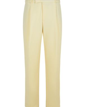 PT01 Ivory Virgin Wool Trousers - Yellow