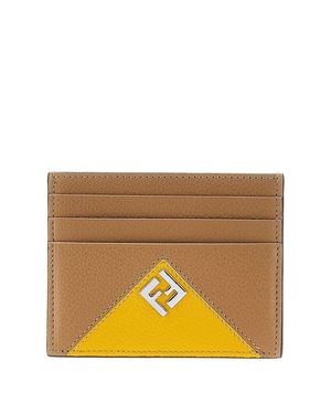 Fendi Lui' Grained Leather Cardholder - Orange