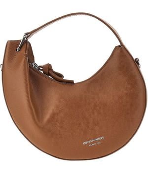 Emporio Armani Leather Mini Hobo Bag - Brown