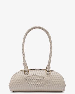 DIESEL 1Dr Python-Effect Leather Shoulder Bag - Natural