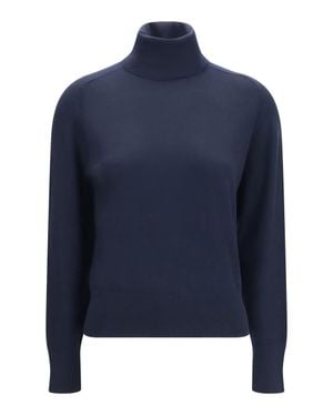 Loro Piana Piuma Cashmere Turtleneck Jumper - Blue