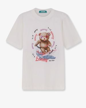 Barrow Cotton T-Shirt With Frontal Print - White