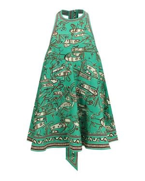 ALÉMAIS Fish Sticks Mini Linen Dress - Green