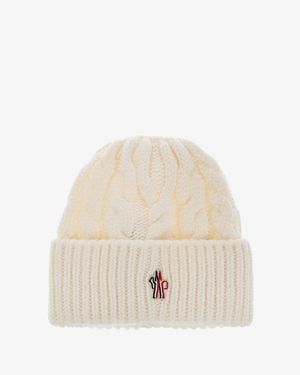 Moncler Cable-Knit Wool-Blend Hat - Natural