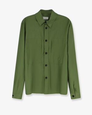 Laneus Viscose And Linen Shirt - Green