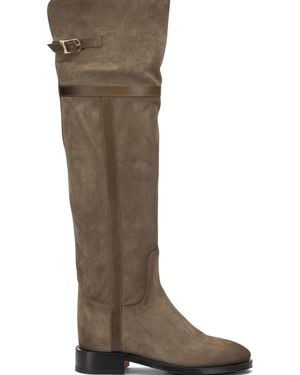 Santoni "Janelle" Knee-High Boots - Brown