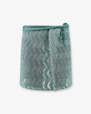 Missoni Viscose Blend And Sequin Mini Skirt - Blue