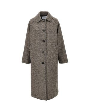 Harris Wharf London Cashmere-Blend Balmacaan Coat - Grey
