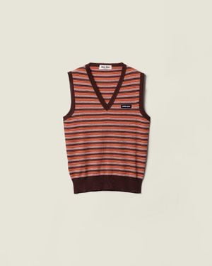 Miu Miu Virgin Wool Vest - Red