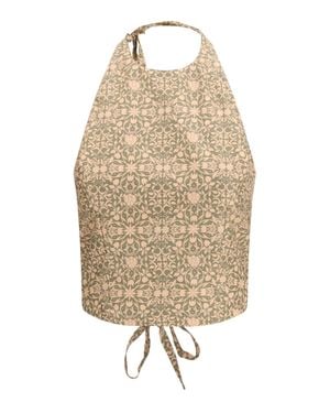 Kristina Ti Sleeveless Halter Top - Natural