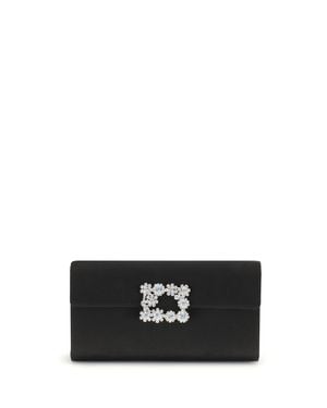 Roger Vivier Efflorescence Pochette - Black
