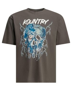 Kapital Denim Face Crew-Neck T-Shirt - Grey