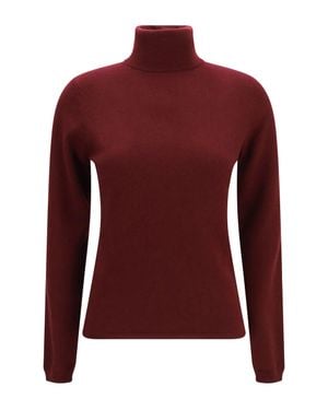 Allude Cashmere Turtleneck Jumper - Red