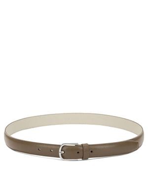 TOTEME Slim Leather Belt - White