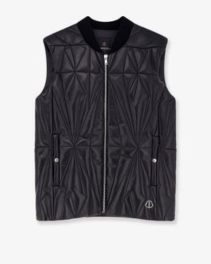 Moncler Geocamo Flight Leather Vest - Black