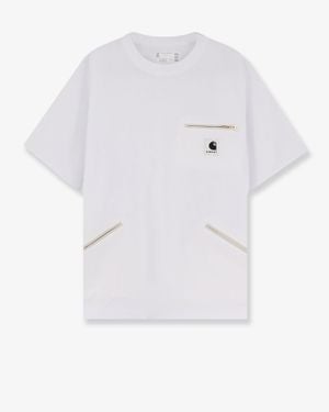 SACAI X CARHARTT WIP Cotton T-Shirt With Frontal Logo Patch - White