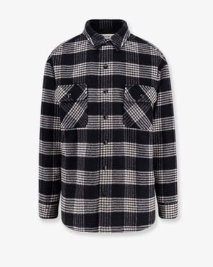 Celine Quilted Overshirt Wool Shirt - Black