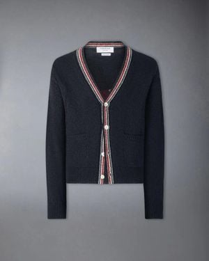 Thom Browne Wool Mohair Cardigan - Blue