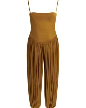 Zimmermann "Luna" Jumpsuit With Corset - Natural