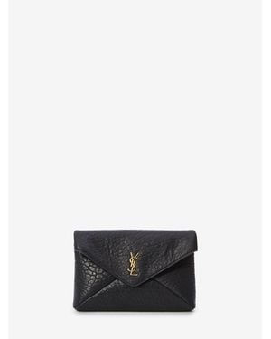Saint Laurent Envelope Mini Pouch With Chain - White