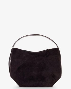 TOTEME Medium Belted Suede Shoulder Bag - Blue