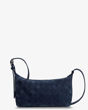 Bottega Veneta Traveller Suede Shoulder Bag - Blue