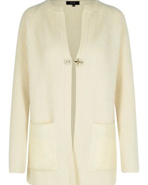 Fay Cream Wool Blend Cardigan - Natural