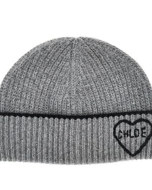 Chloé 'Chloé Encoeur' Wool And Cashmere Beanie Hat - Gray