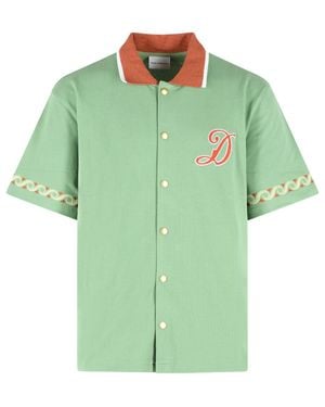Drole de Monsieur Brodée Cotton Polo Shirt - Green