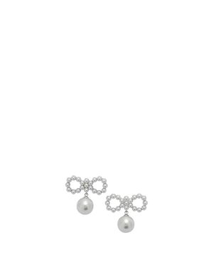 Self-Portrait Earrings With Pearls - White