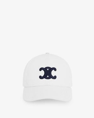 Celine Triomphe Cotton Hat - White