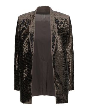 Rick Owens Concordian Embroidered Single-Breasted Jacket - Black