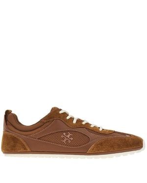 Tory Burch 'Field' Mesh And Leather Trainers - Brown