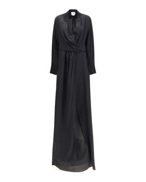 Sa Su Phi Dress Criss Cross Silk Polka-Dot - Black