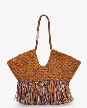 Zimmermann Shoulder Bag Golden Time Raffia - Brown