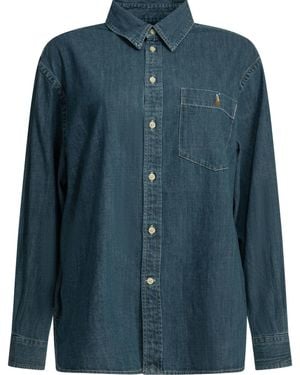 Polo Ralph Lauren Big-Fit Casual Shirt With Logo - Blue