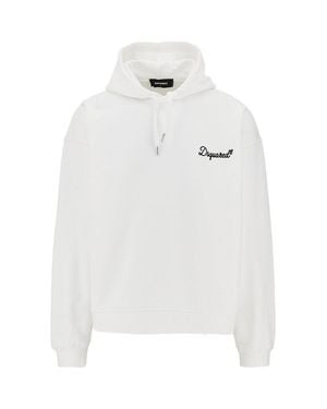 DSquared² Hoodie With Logo Embroidery - White