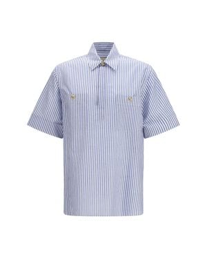 Valentino Short-Sleeve Shirt With Logo Buttons - Blue