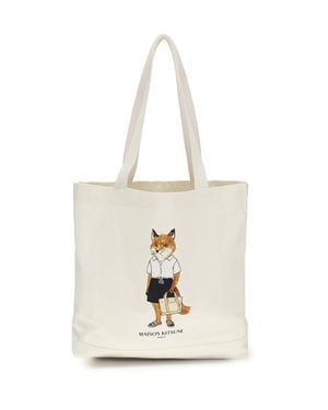 Maison Kitsuné Tote Bag Dressed Fox - White