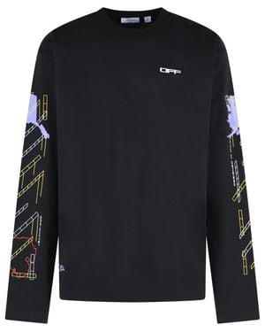 Off-White c/o Virgil Abloh 'Archigeography Arrow' Cotton T-Shirt - Black