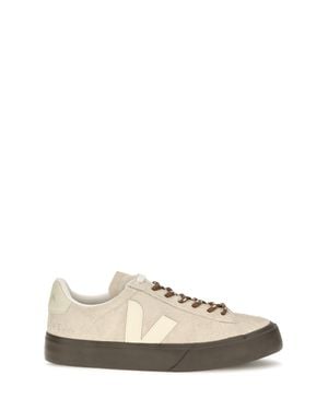 Veja Campo Suede Trainers Almond Pierre - White