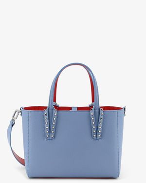 Christian Louboutin Cabata Studded Leather Crossbody Bag - Blue
