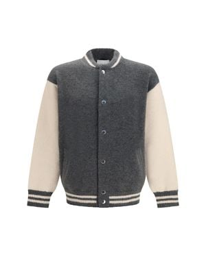 Laneus Cashmere Silk Bomber Antracite/Panna - Grey