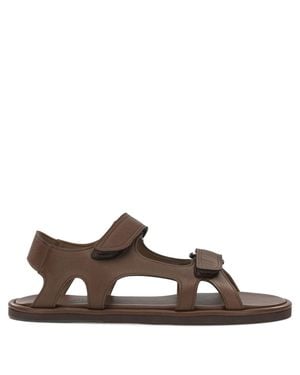 AURALEE Low Leather Sandals - Brown