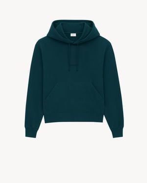 Saint Laurent Hoodie Sweatshirt With Logo - Green